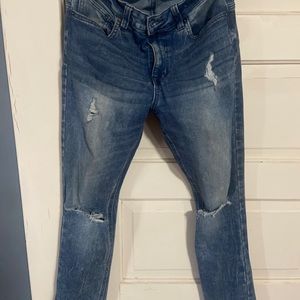Men distressed jeans pants No Boundaries size 30x32 Preowned